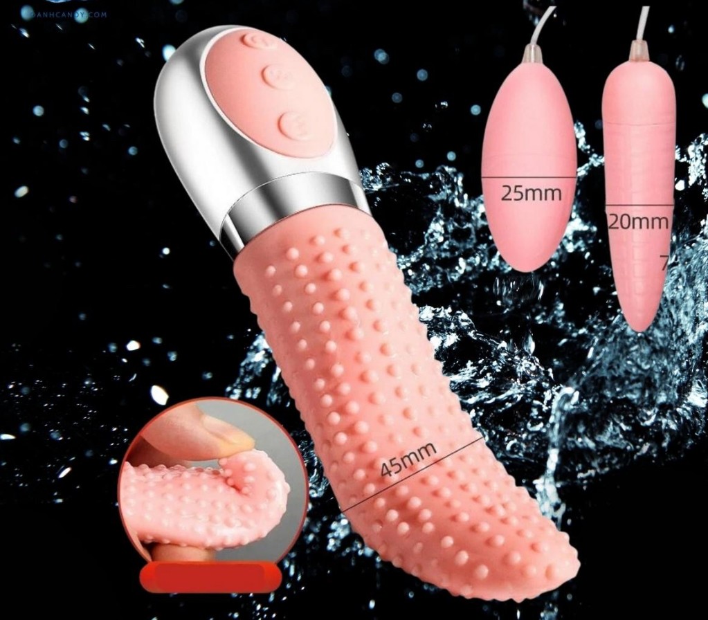 Lưỡi rung liếm massa âm đạo kèm 2 trứng rung siêu kích thích 4