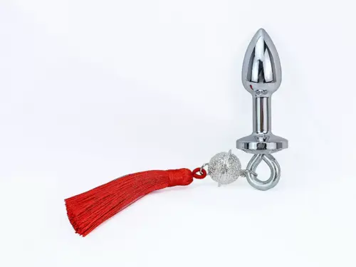 Phích Cắm Hậu Môn Inox Gắn Đá Có Chuông Cao Cấp