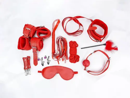 Bộ Đồ Chơi BDSM 10 Món Màu Đỏ Cho Màn Dạo Đầu Kích Thích